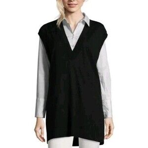 Wolford Silk Glow Top Knit Size S Black 50% Silk Cotton Sleeveless V Neck New